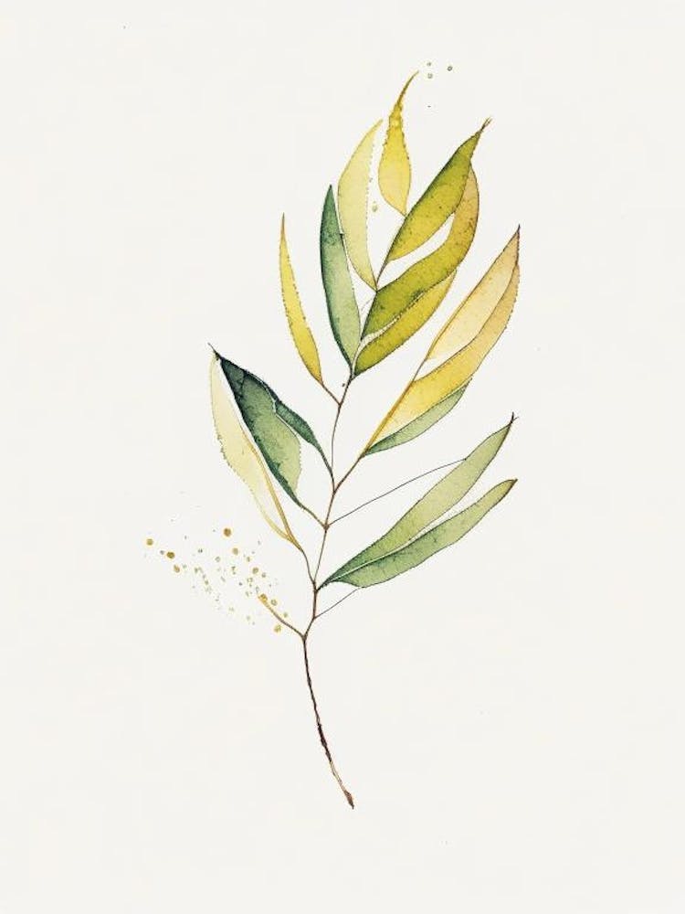 Curry Leaf Minimalist Watercolour 2