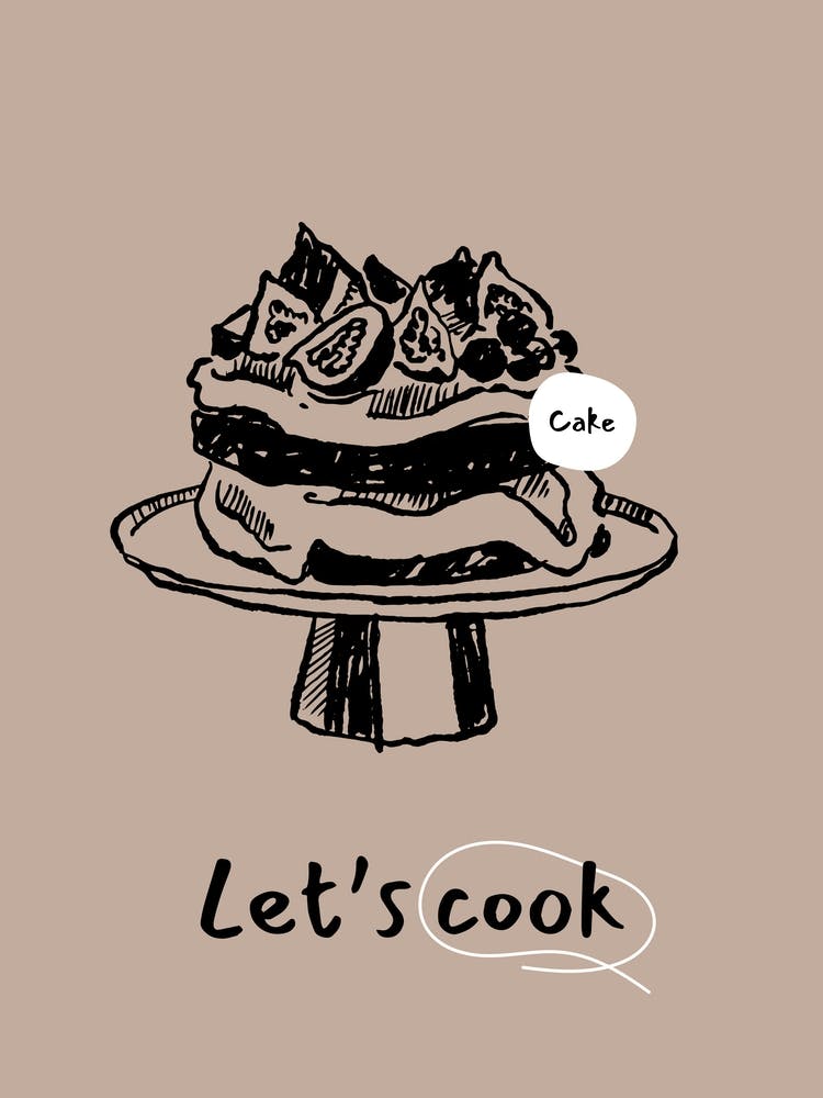 Let’s Cook – Cake for Kitchen Wall Decor