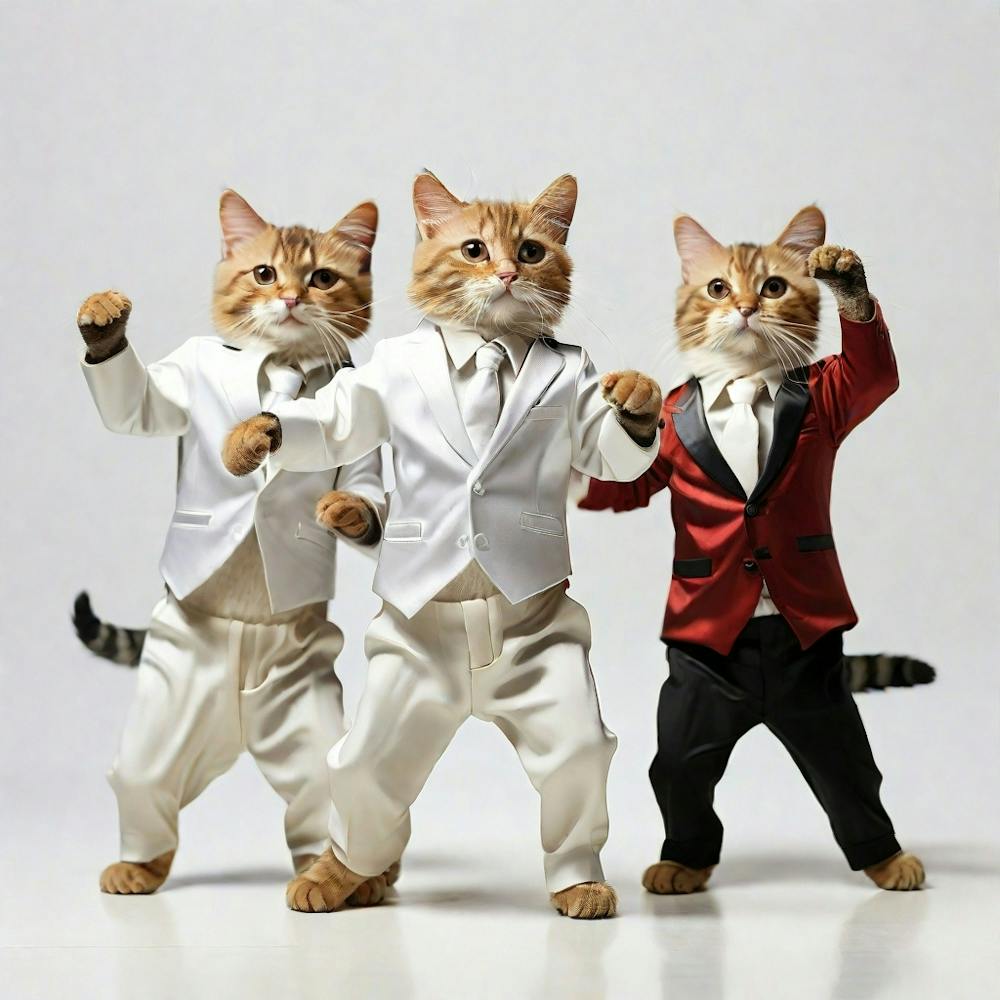 Three Cats In Tuxedos