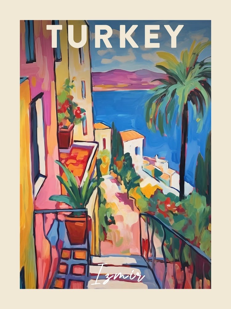 Izmir Turkey 2 Fauvist Painting  Travel Poster