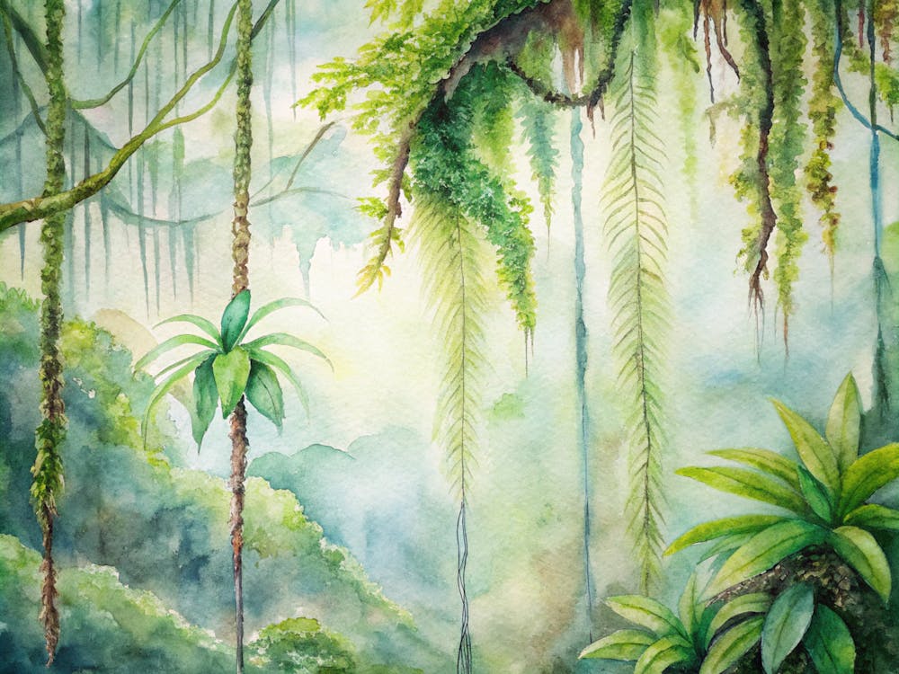 9 Rainforest Epiphytes Clinging To Tall Branches