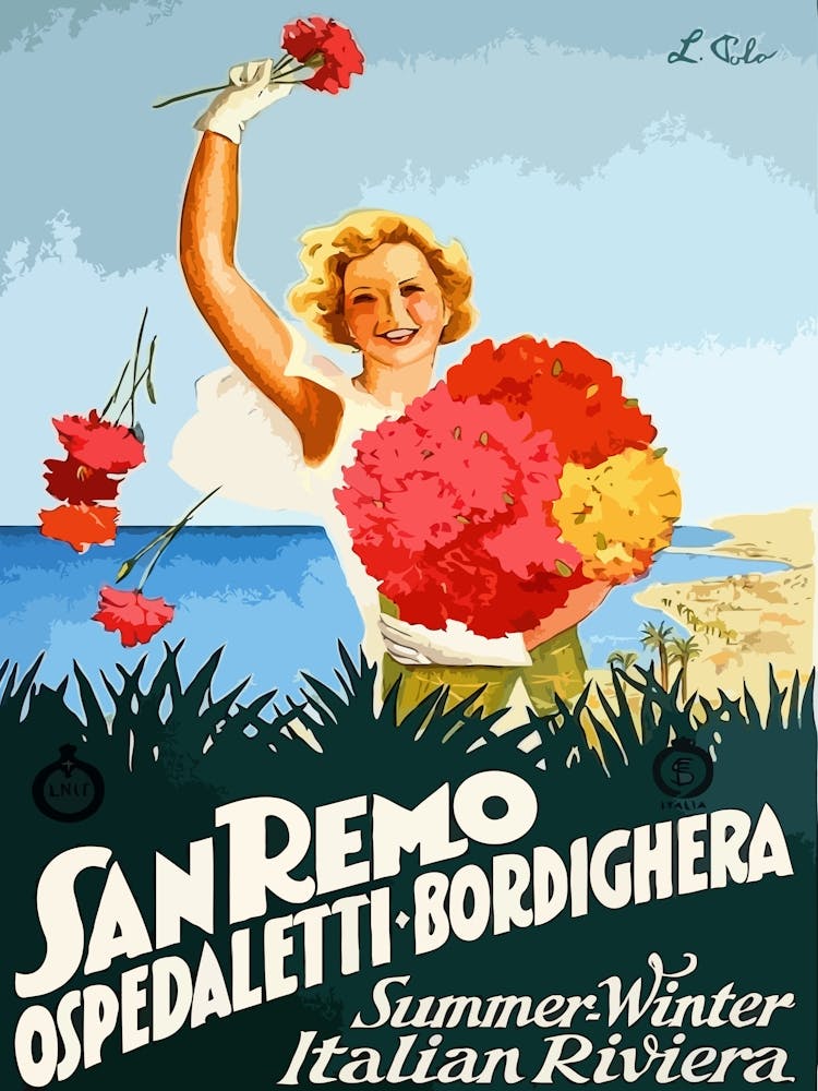 Sanremo, Woman With Flowers