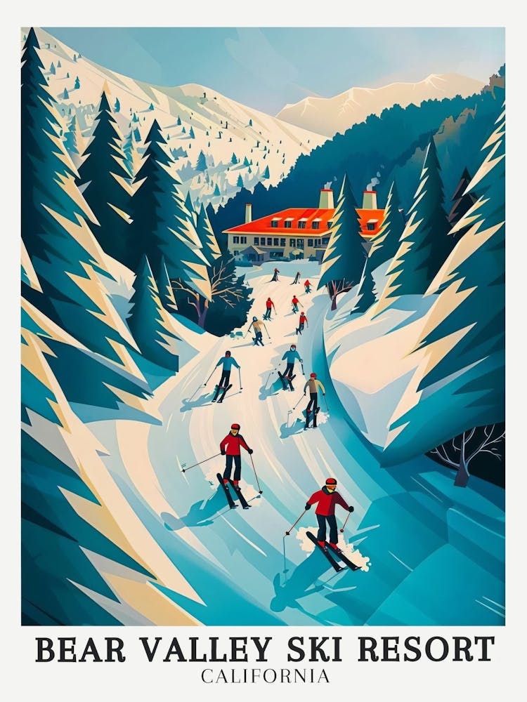 Bear Valley Ski Resort Poster Sierra Nevada Poster Bear Valley Lodge Sierra Nevada Print Bear Valley Ski Resort Print