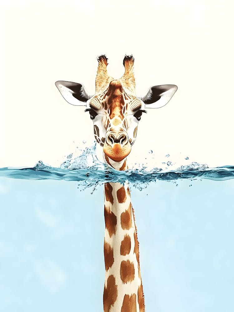 Giraffe In Water