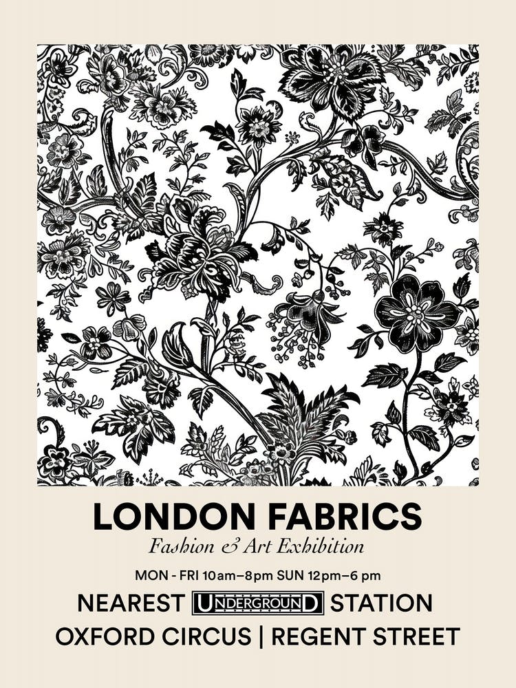 Poster Fern Frost Bloom London Fabrics Floral Pattern 5