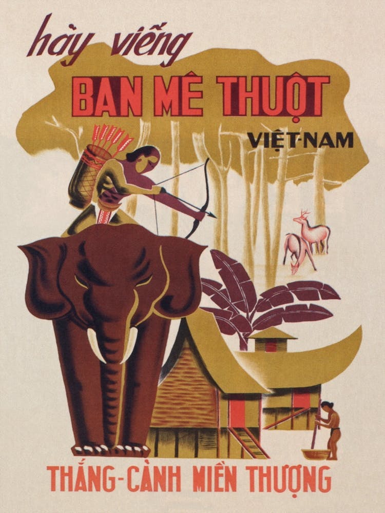 Vietnam Vintage Travel Poster