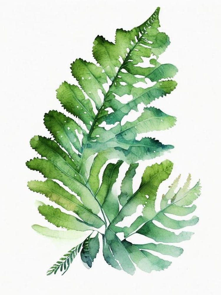 Japanese Painted Fern Watercolour