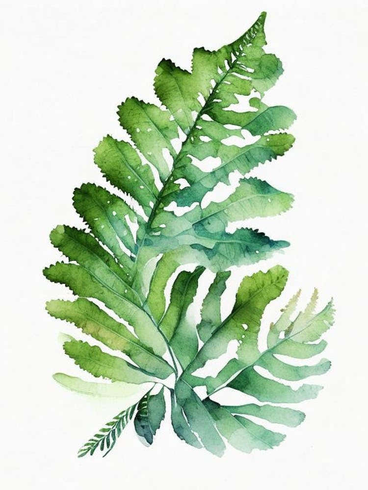 Japanese Painted Fern Watercolour