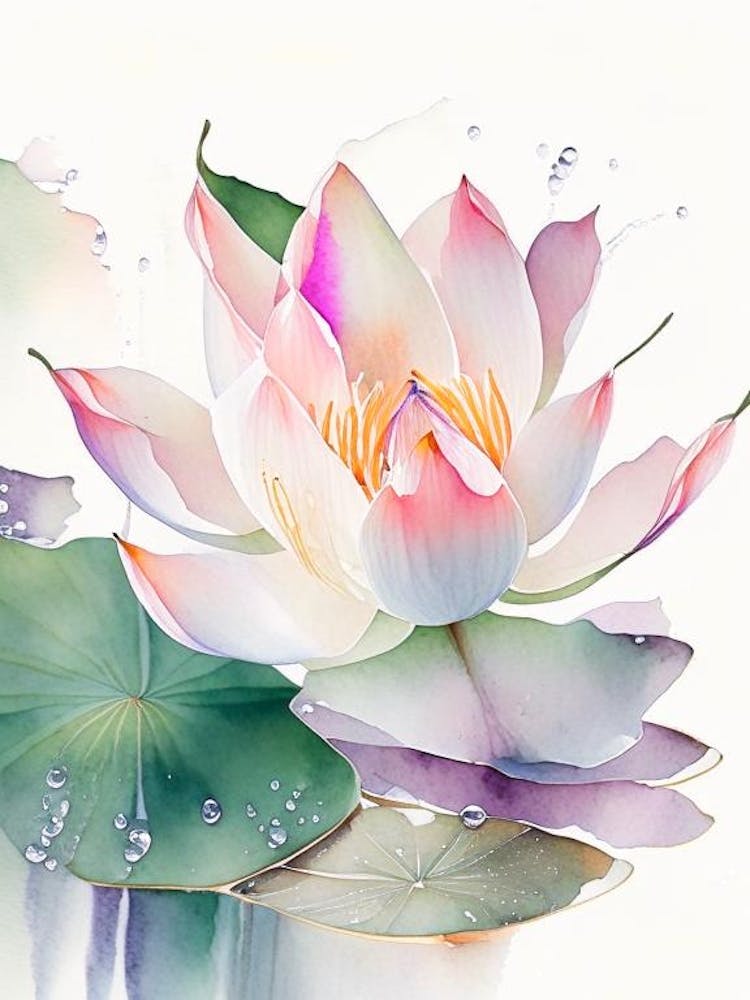 Lotus Flower Petals Watercolour 4