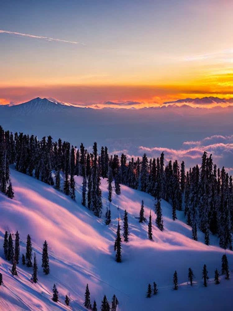 Hakuba, Japan Sunrise 1 Skiing Poster