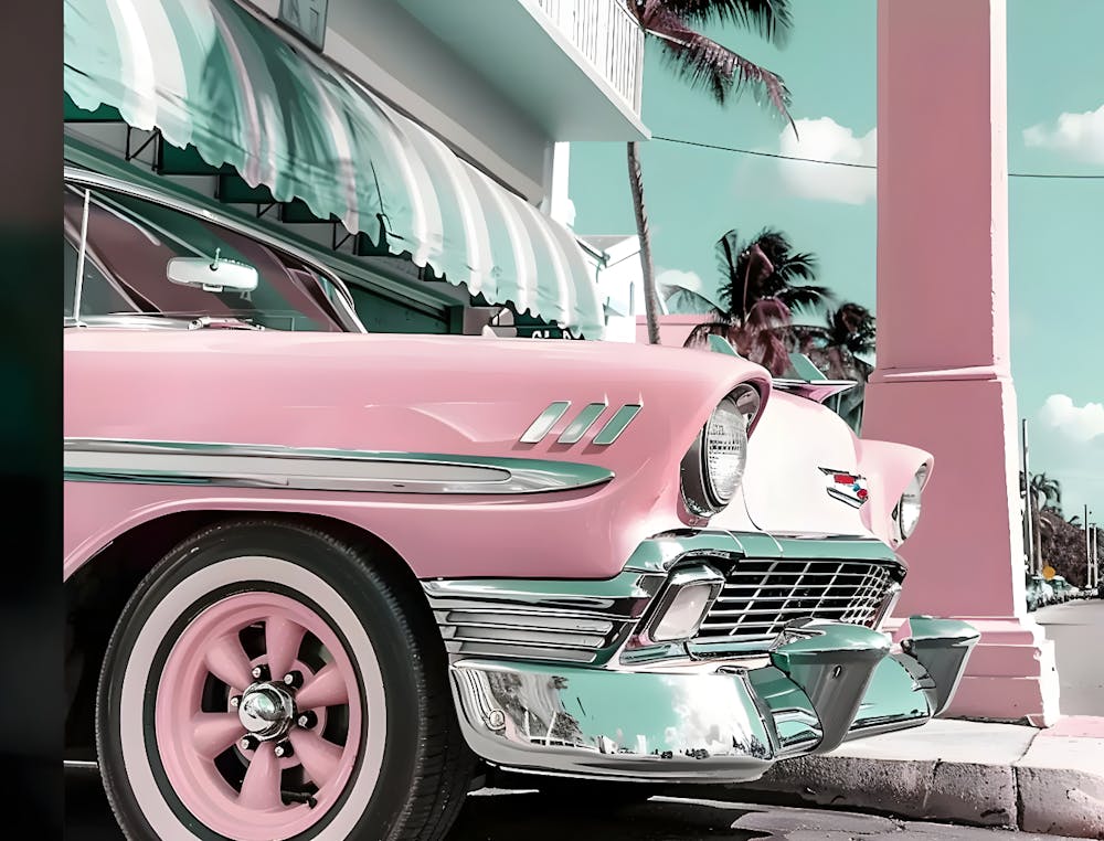 Vintage Car In Miami