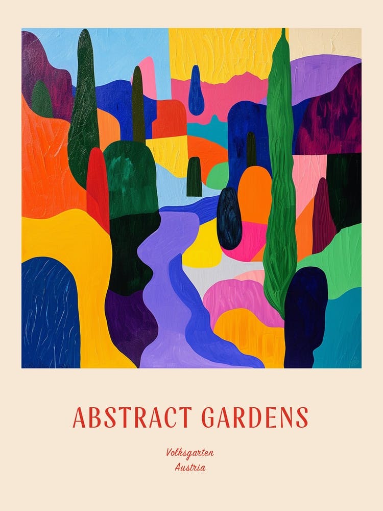 Colourful Gardens Volksgarten Austria 1 Red Poster