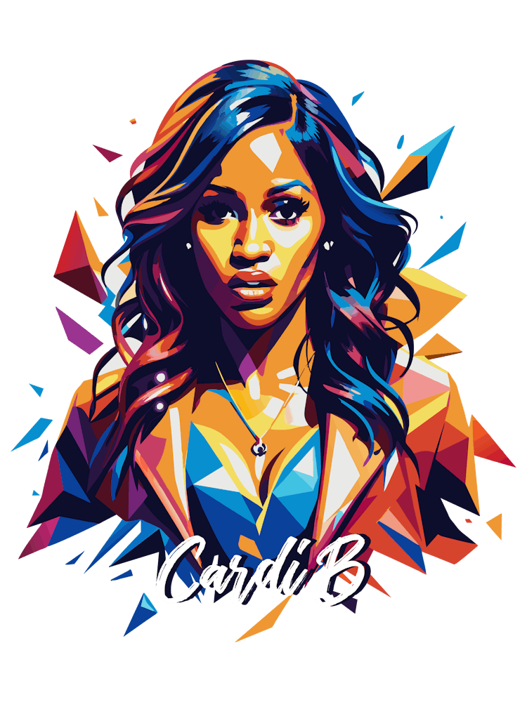 Cardi B 03 Portrait Music WPAP Pop Art