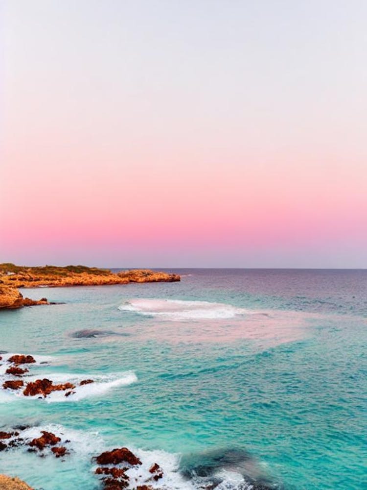 Cala Macarella Beach, Menorca, Spain Pink Photography 1
