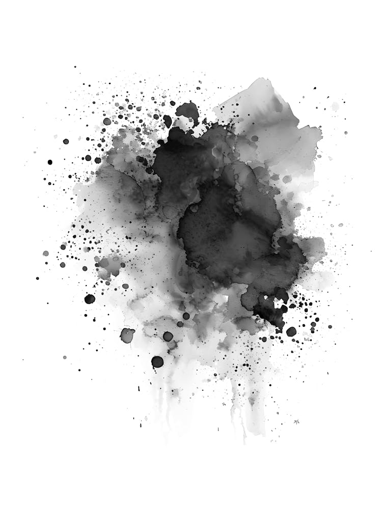 Black And White Ink Splatter