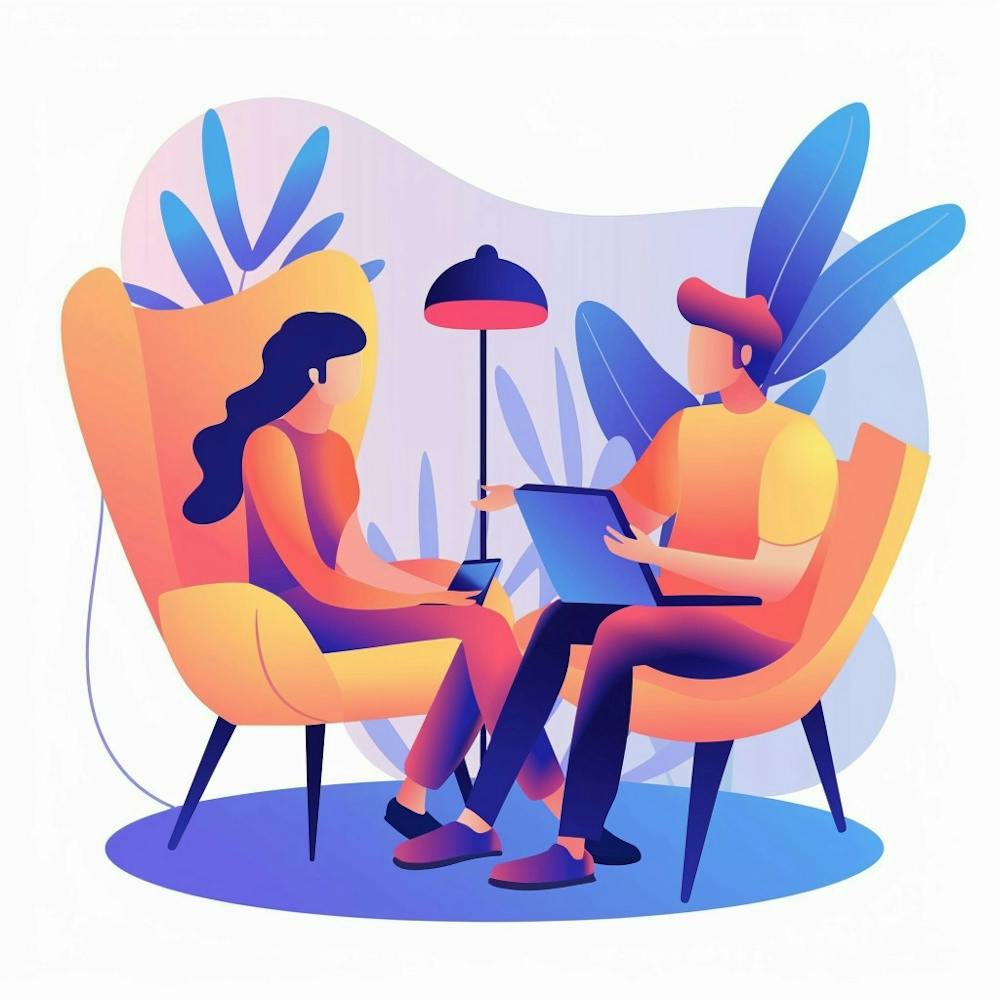 Couple Sitting On Chairs