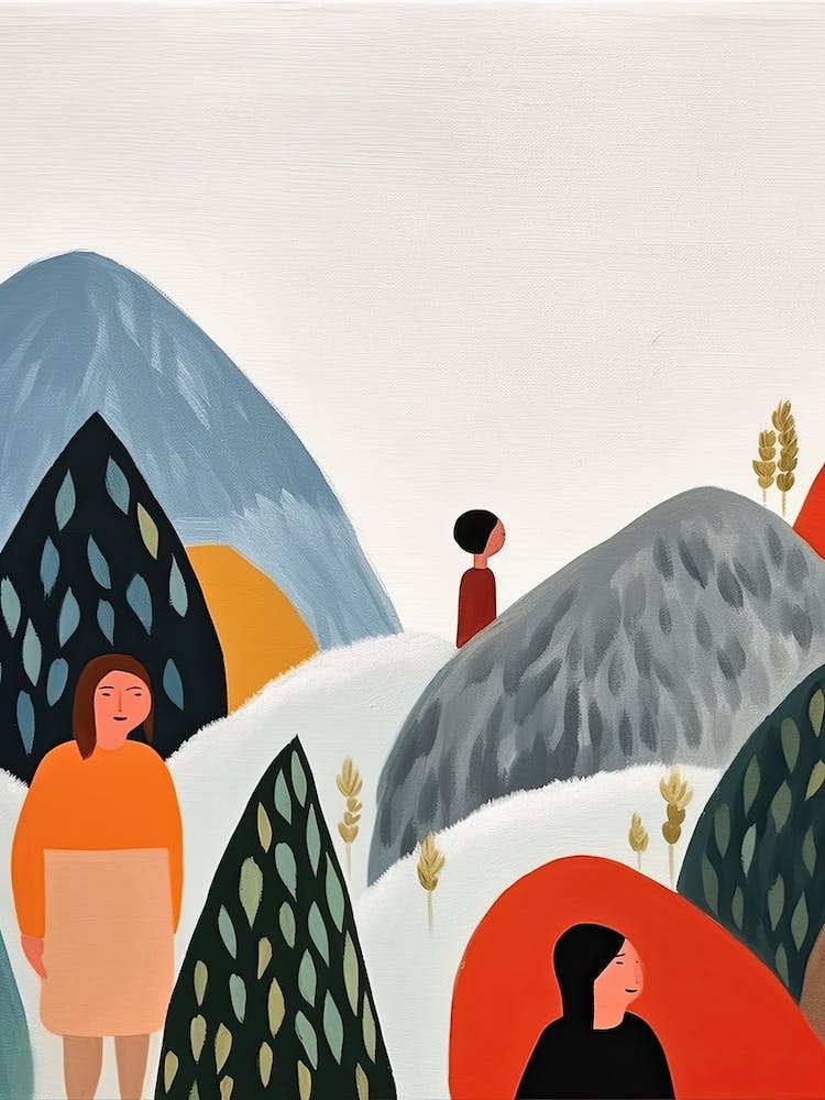 Mountains, Tiny People And Illustration 1