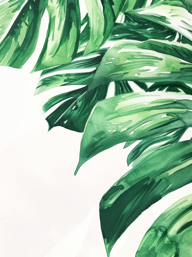Watercolor Of A Tropical Leaf