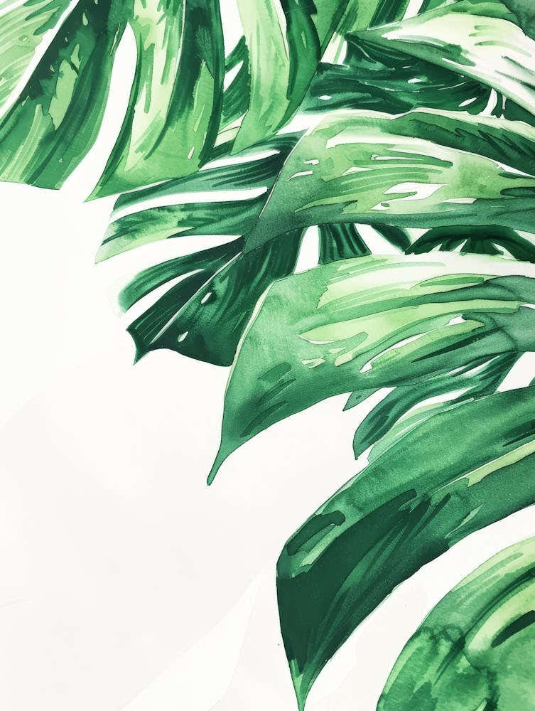 Watercolor Of A Tropical Leaf