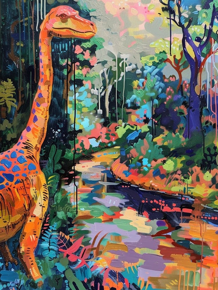 Colourful Dinosaur By The River Pattern 1
