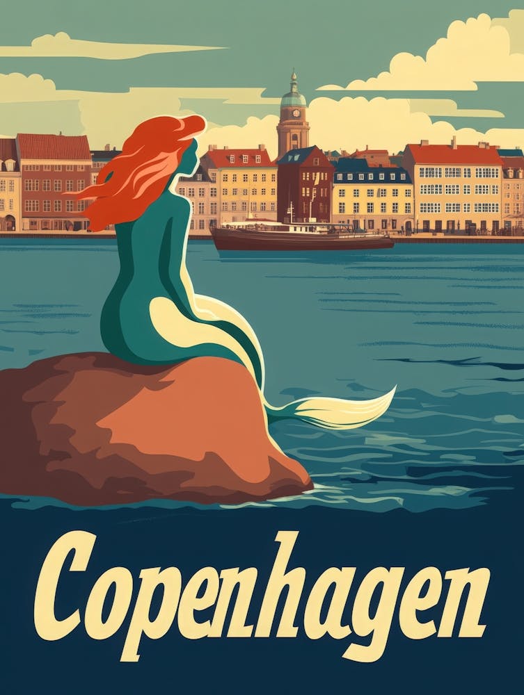 Aihrgdesign A Retro Travel Poster For Copenhagen Featuring Th 1c5dc1a1 6fe0 44b4 B6f8 Cb1d717417fe 0