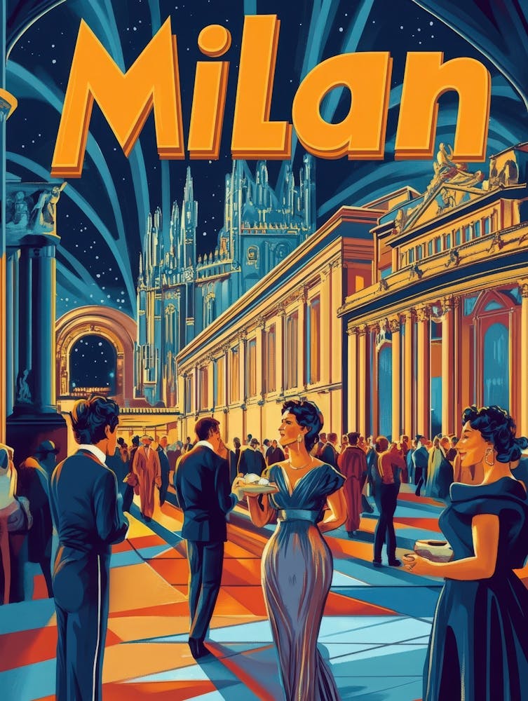 Aihrgdesign A 1970s Inspired Travel Poster For Milan 5