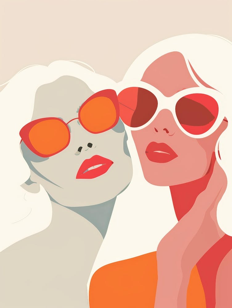 Deux Femmes à Lunettes de Soleil 14