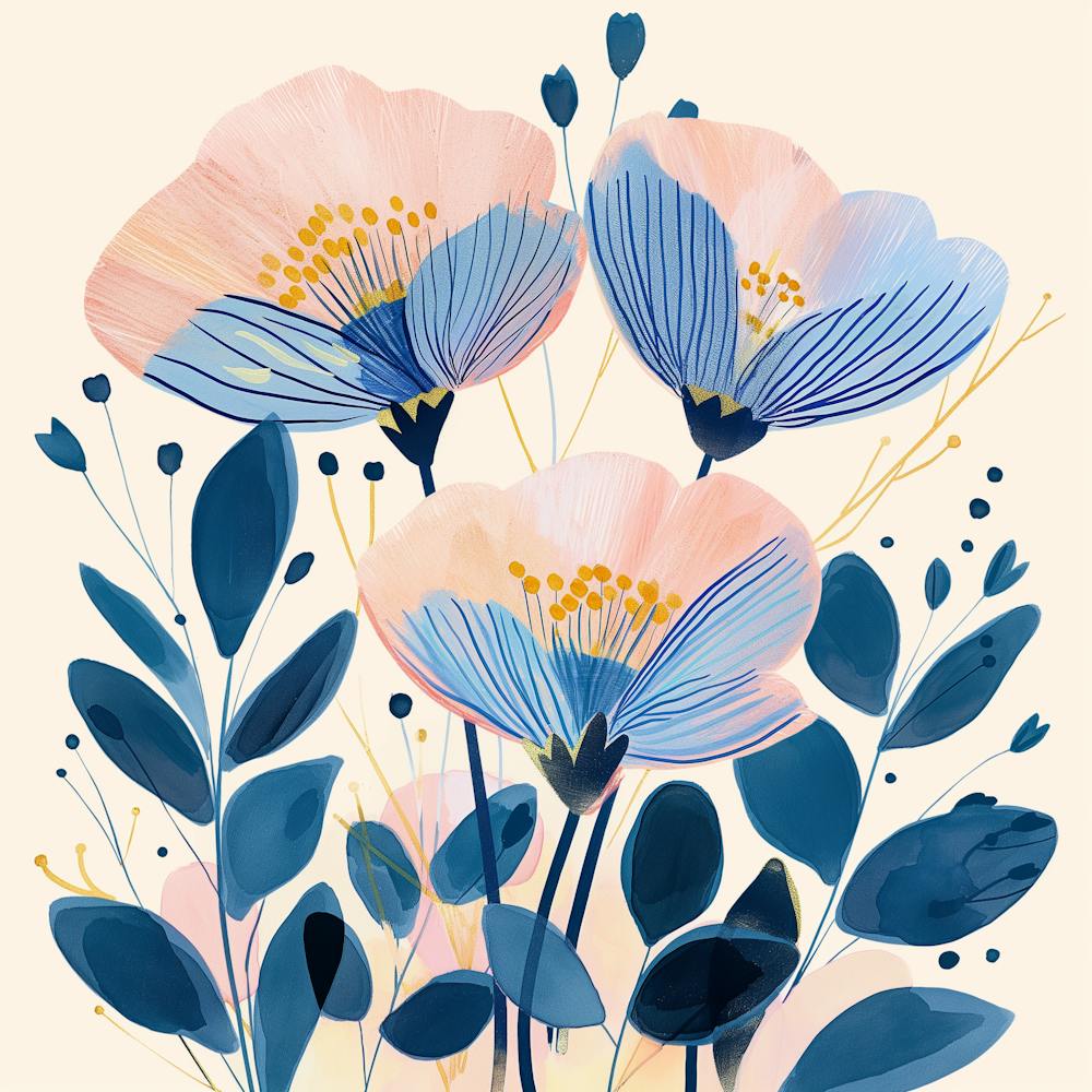 Abstract Botanical Flowers