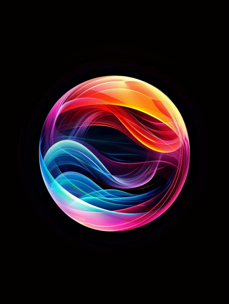 Abstract Swirls On Black Background