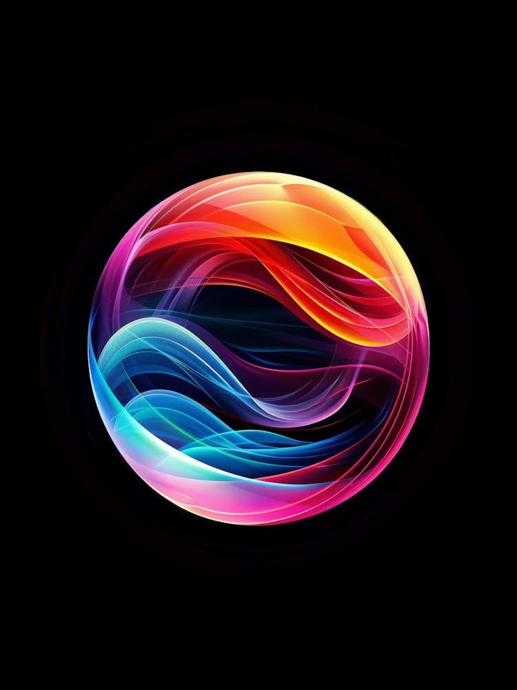 Abstract Swirls On Black Background