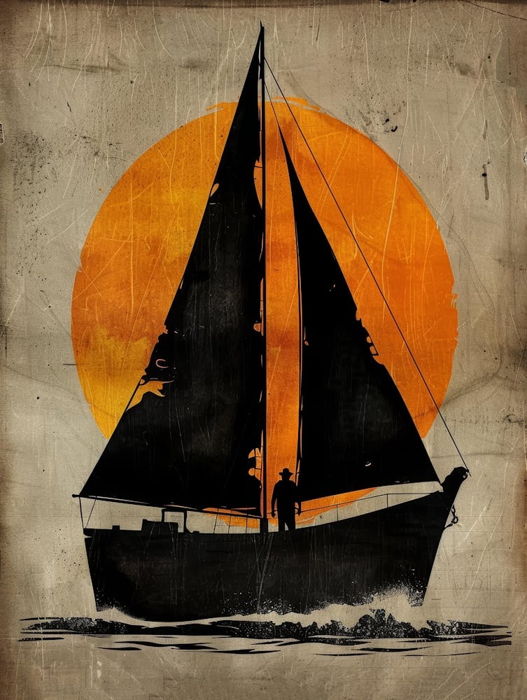 Sonnenuntergang Segelboot Leinwanddruck