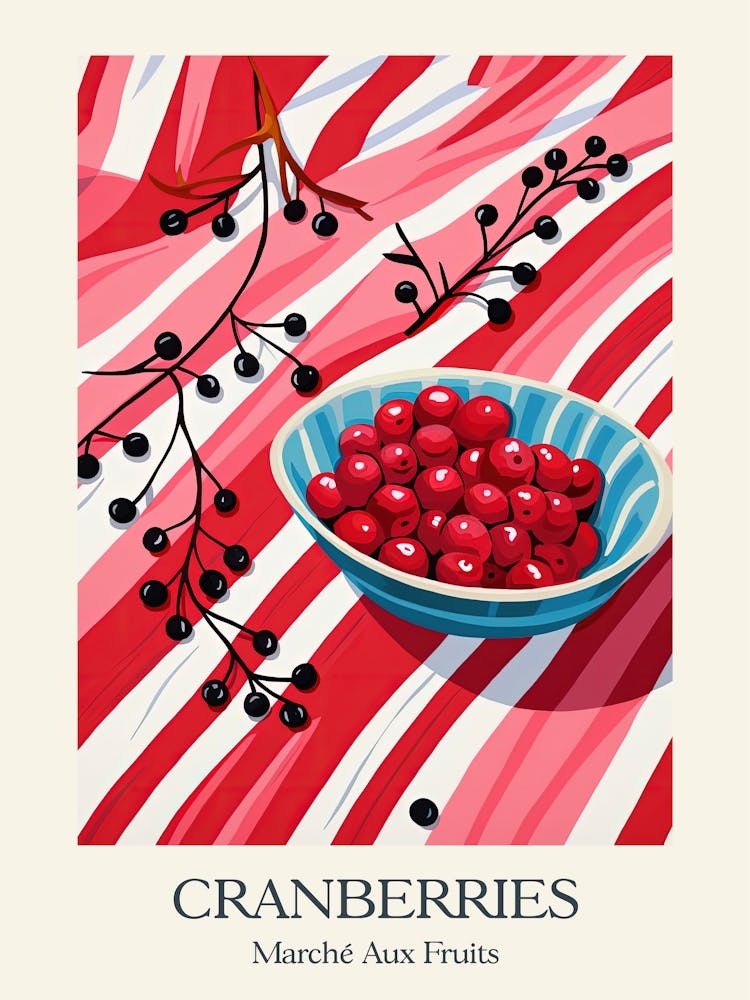 Marche Aux Fruits Cranberries Fruit Summer Illustration 2