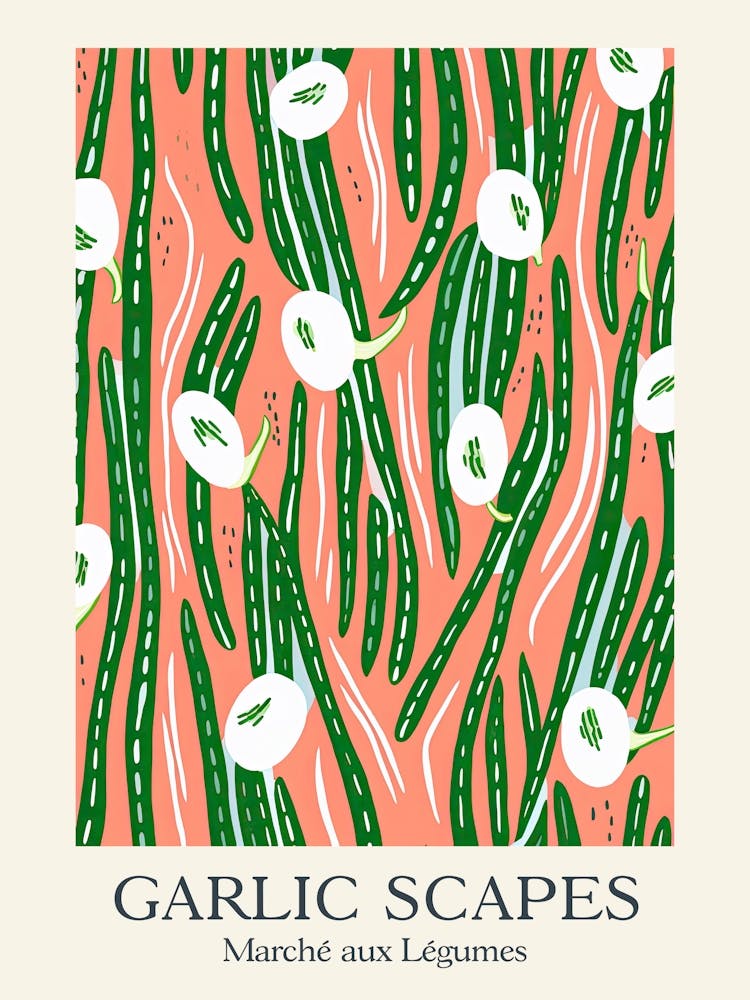 Marche Aux Legumes Garlic Scapes Summer Illustration 3