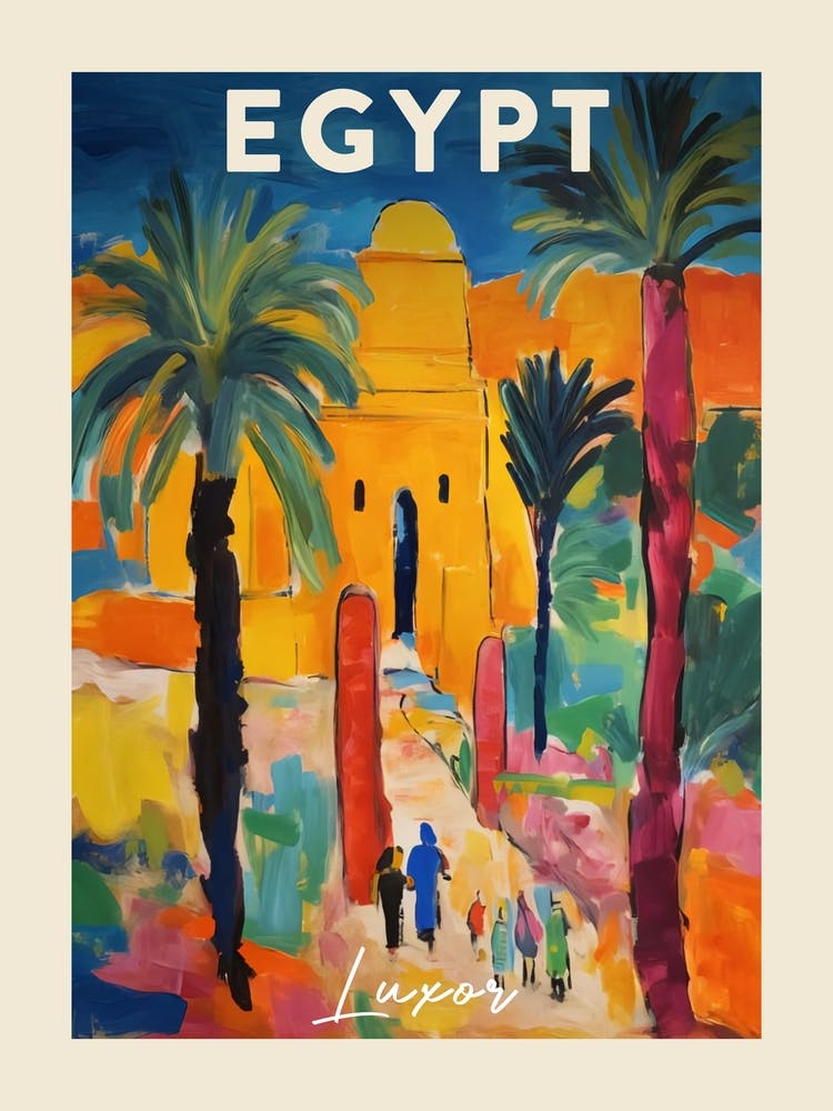Luxor Egypt 1 Fauvist Painting  Travel Poster
