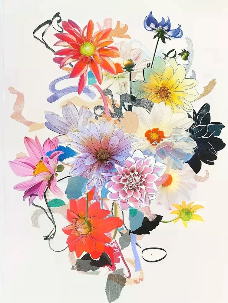 Dahlia Collage Flower Bouquet