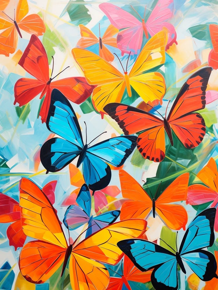 Pop Art Glasswing Butterflies 2