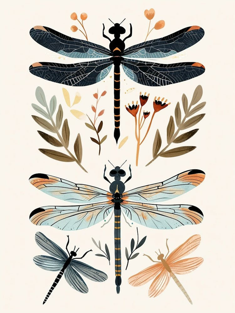 Colourful Insect Illustration Dragonfly 4
