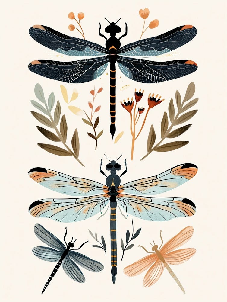 Colourful Insect Illustration Dragonfly 4