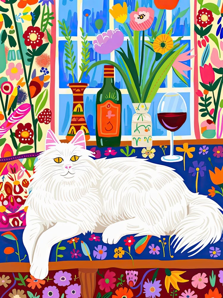 Tea Time With A Angora Cat 1