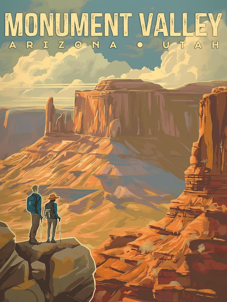 Monument Valley Arizona & Utah Vintage Poster