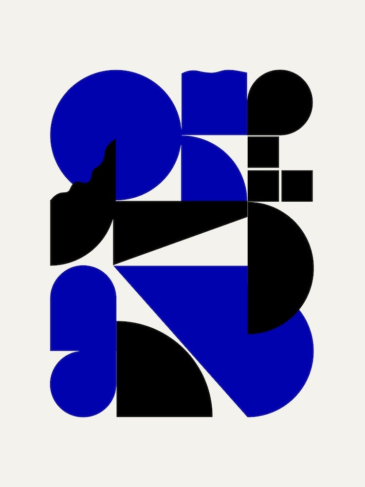 Abstract Geometrical Shapes In Blue