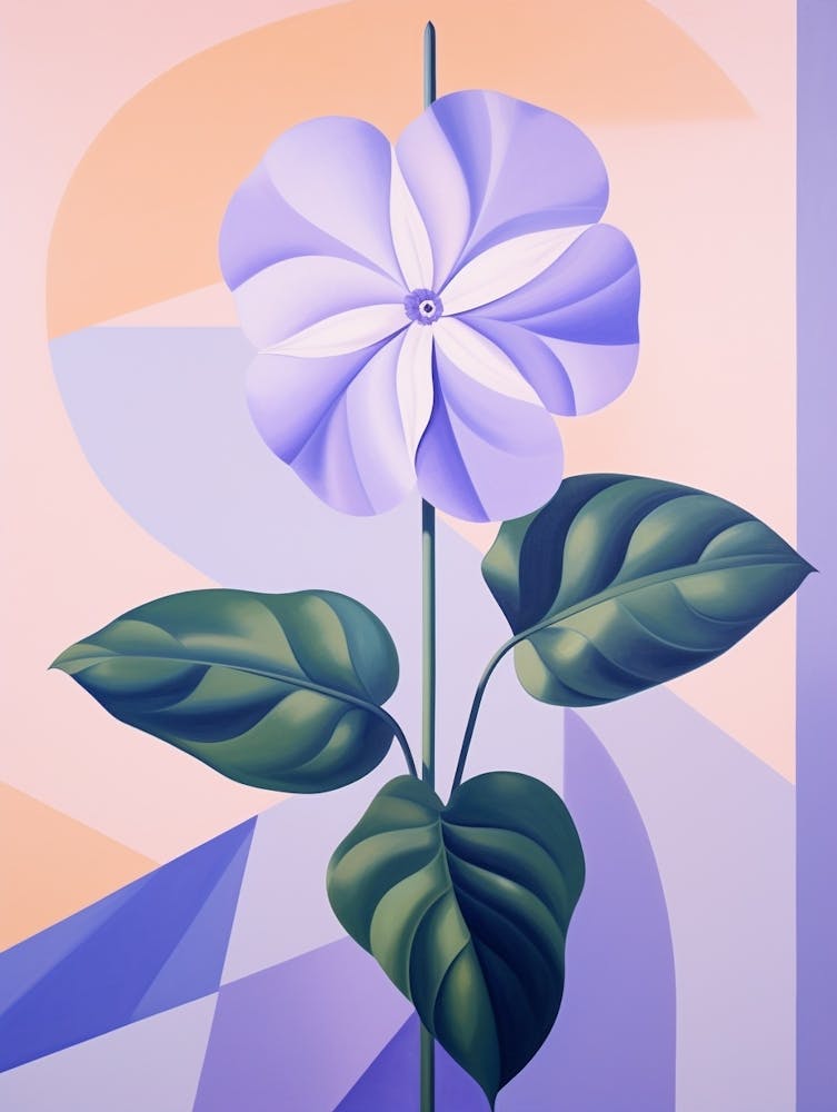 Periwinkle 4 Hilma Af Klint Inspired Pastel Flower Painting