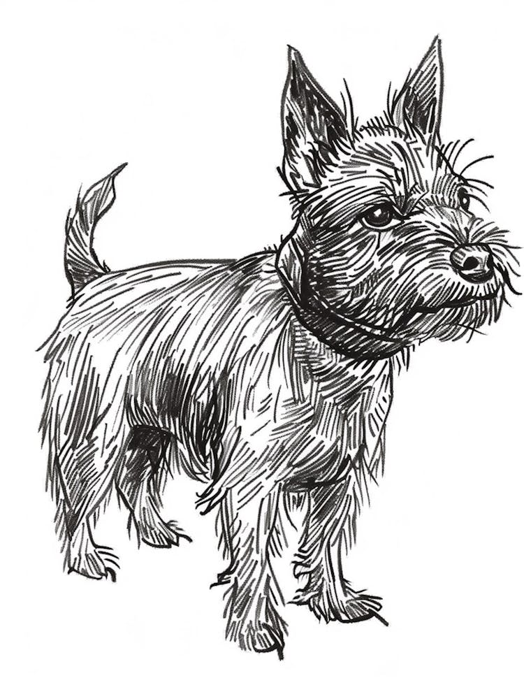Australian Terrier Line Sketch 4