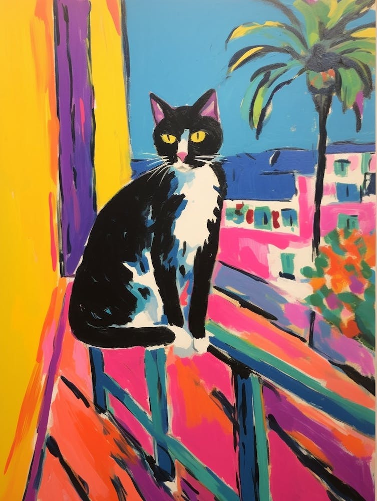 Painting Of A Cat In Cannes France 4