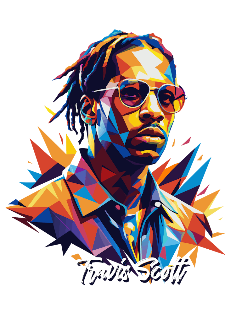 Travis Scott 02 Portrait Music Icon WPAP Pop Art Style
