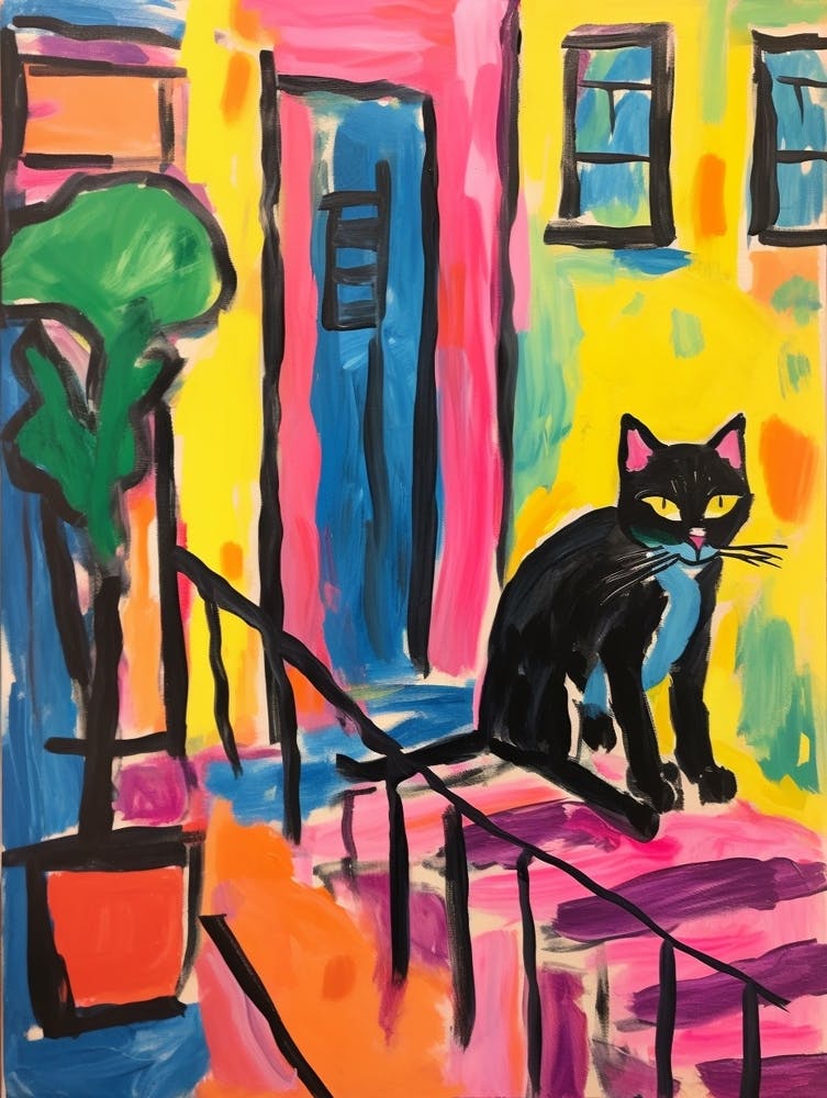 Painting Of A Cat In Verona Italy 1