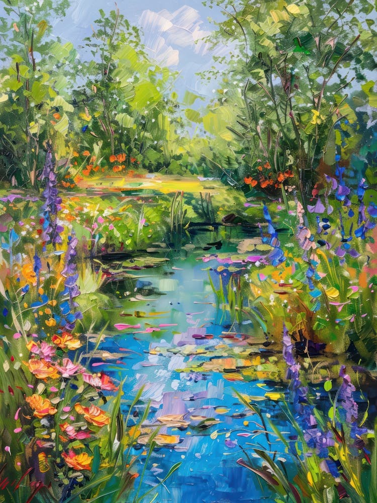  Floral Garden Summer Pond 3