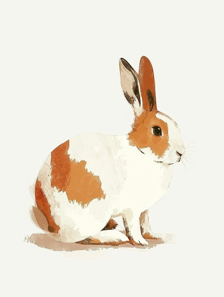Blanc De Hotot Rabbit Nursery Illustration 3