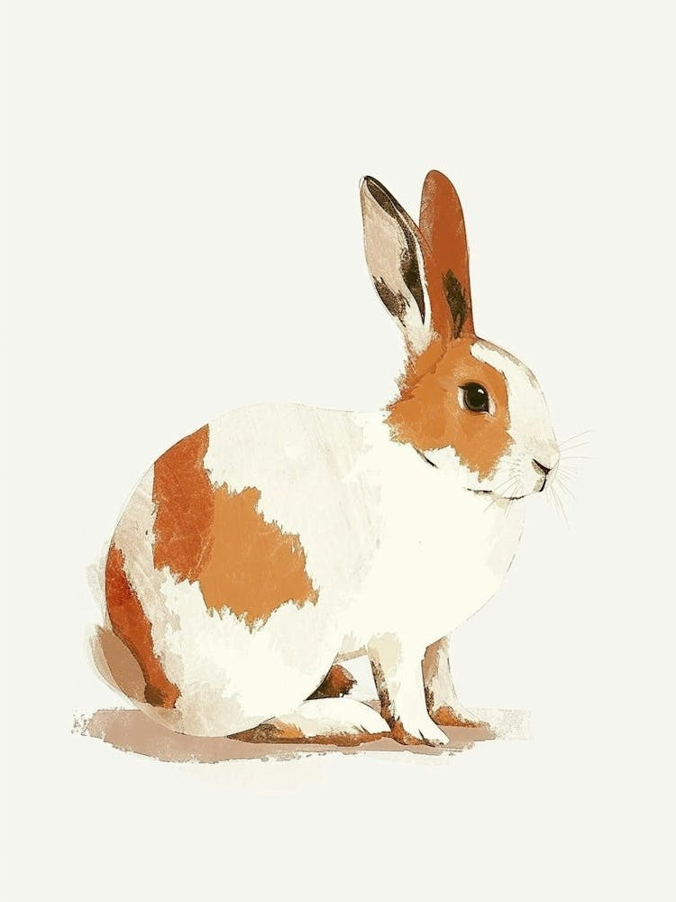 Blanc De Hotot Rabbit Nursery Illustration 3