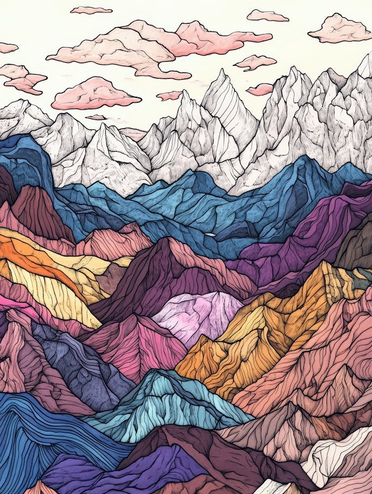 Colorful Mountain Landscape 1